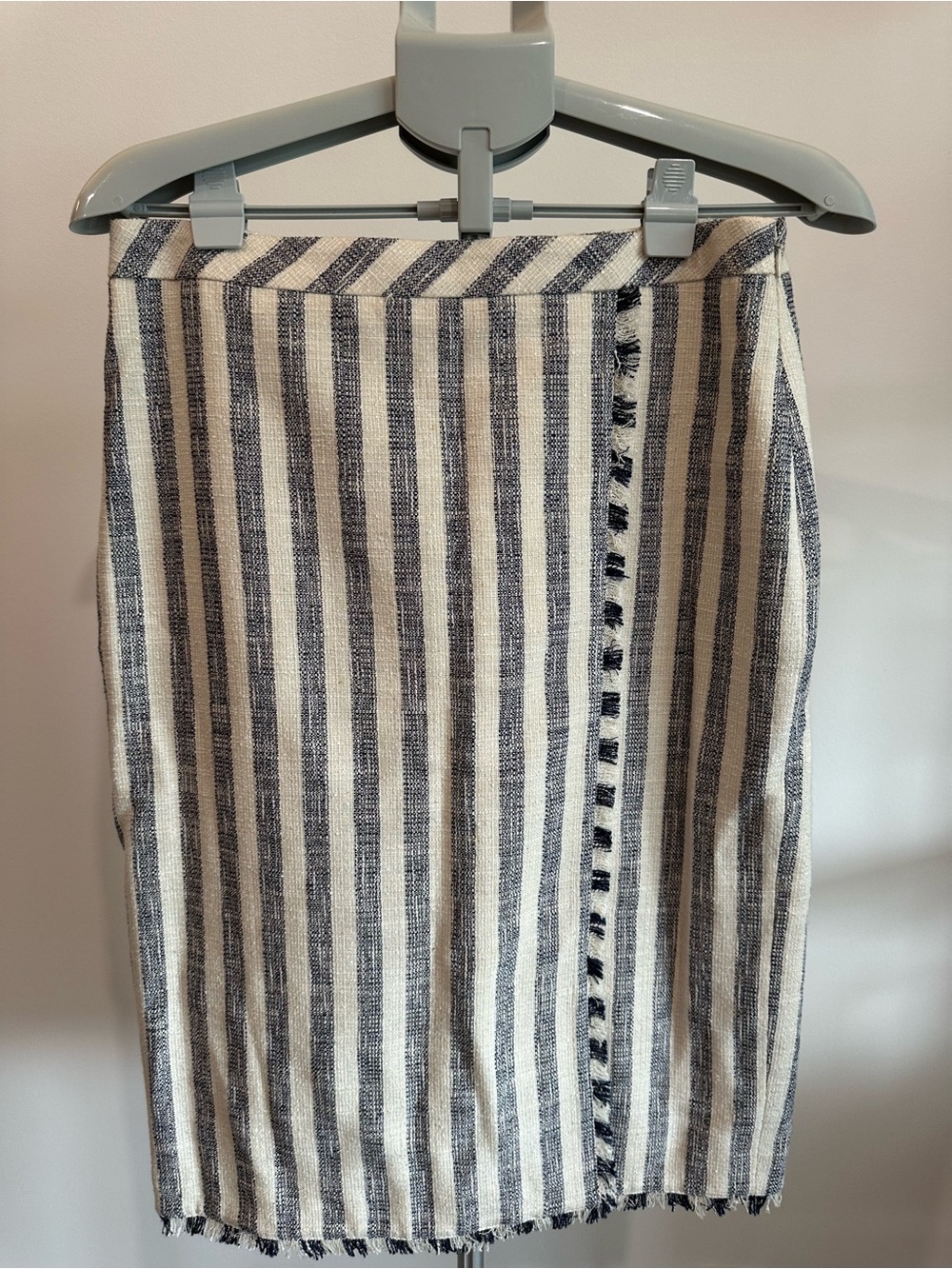 Banana Republic Navy and Cream Striped Pencil Skirt